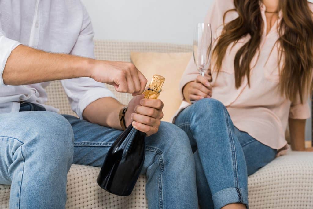 Two People Drinking Wine